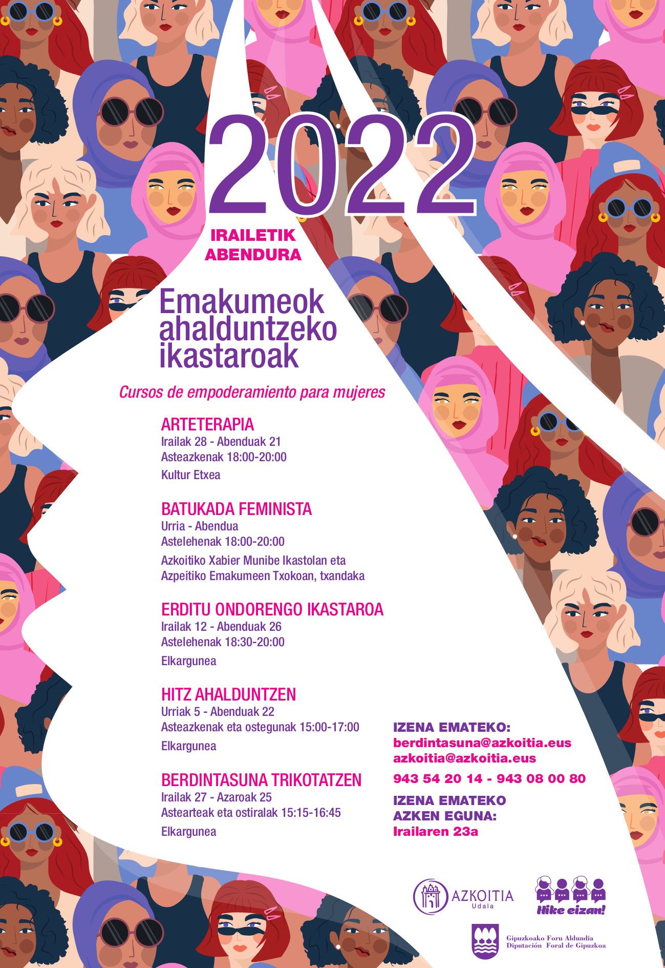 2022kartela emakumeak ikastaroak irailetik abendura