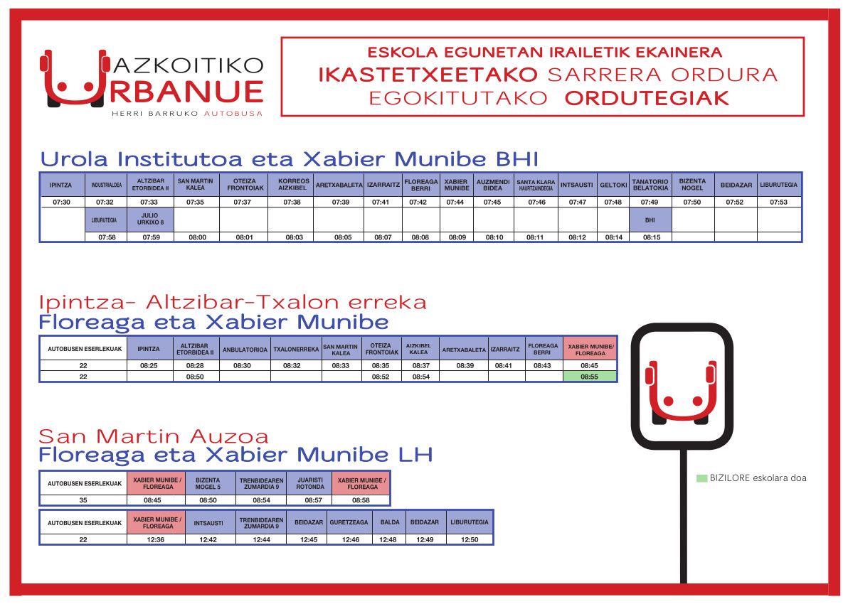 eskoletara egokitutako ordutegia